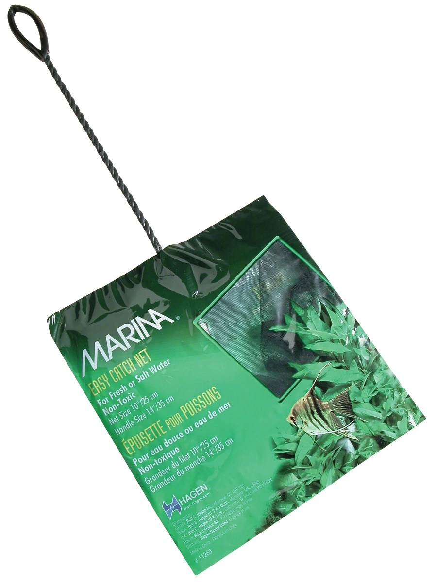 Hagen Fiskenet grovmasket 25 cm 35 cm skaft Sort